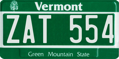 VT license plate ZAT554