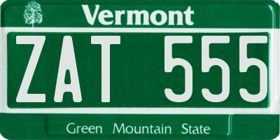 VT license plate ZAT555