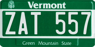 VT license plate ZAT557