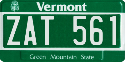 VT license plate ZAT561