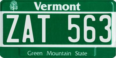 VT license plate ZAT563