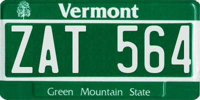 VT license plate ZAT564