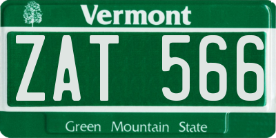 VT license plate ZAT566