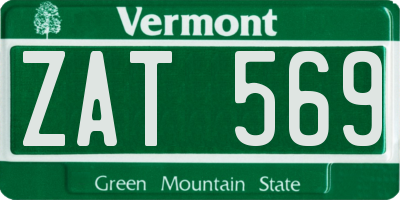 VT license plate ZAT569