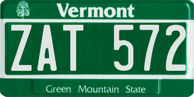 VT license plate ZAT572
