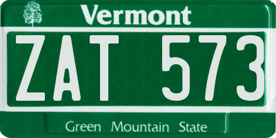 VT license plate ZAT573