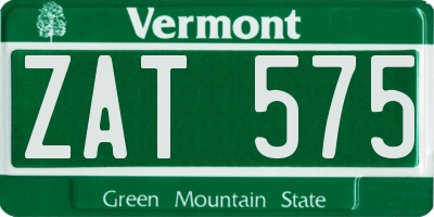 VT license plate ZAT575