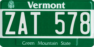 VT license plate ZAT578