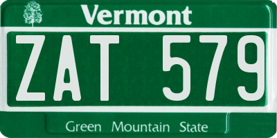 VT license plate ZAT579