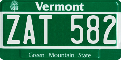 VT license plate ZAT582