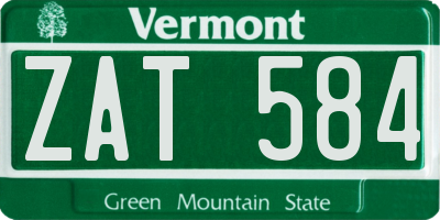 VT license plate ZAT584