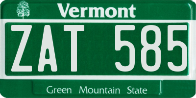 VT license plate ZAT585
