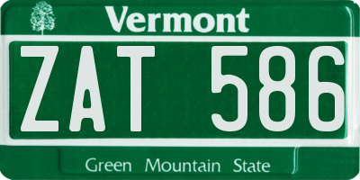 VT license plate ZAT586