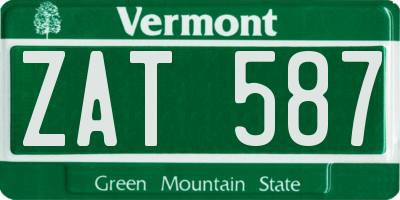 VT license plate ZAT587