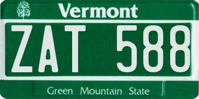 VT license plate ZAT588
