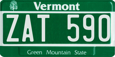 VT license plate ZAT590