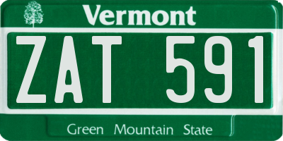 VT license plate ZAT591