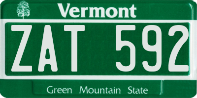 VT license plate ZAT592