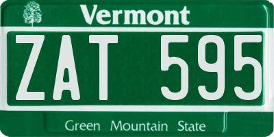 VT license plate ZAT595