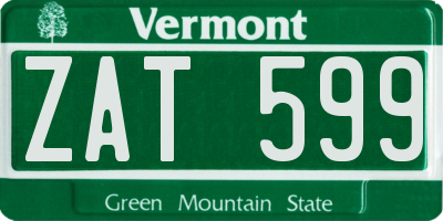 VT license plate ZAT599