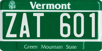 VT license plate ZAT601