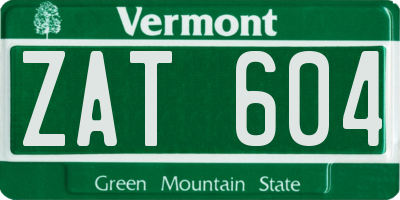 VT license plate ZAT604