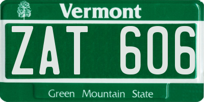 VT license plate ZAT606