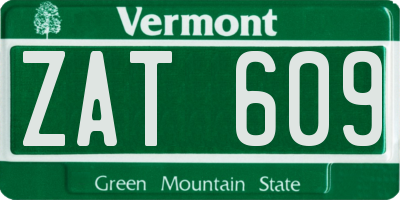 VT license plate ZAT609