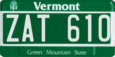 VT license plate ZAT610