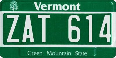 VT license plate ZAT614