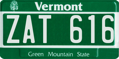 VT license plate ZAT616