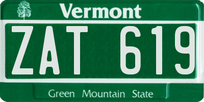 VT license plate ZAT619