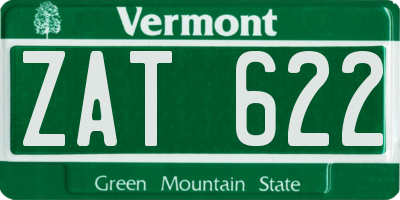 VT license plate ZAT622