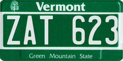 VT license plate ZAT623