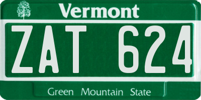 VT license plate ZAT624