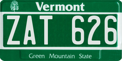 VT license plate ZAT626