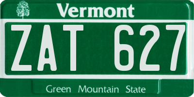 VT license plate ZAT627