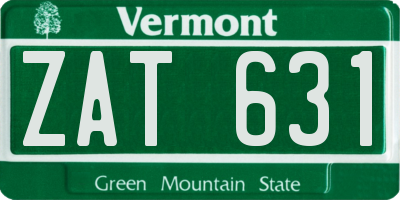 VT license plate ZAT631