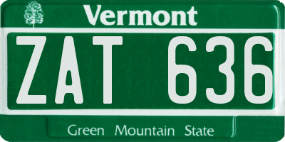 VT license plate ZAT636
