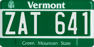 VT license plate ZAT641