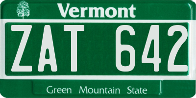 VT license plate ZAT642