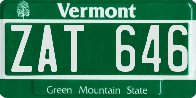 VT license plate ZAT646