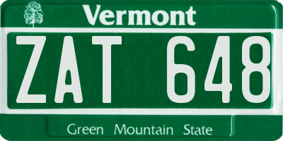 VT license plate ZAT648