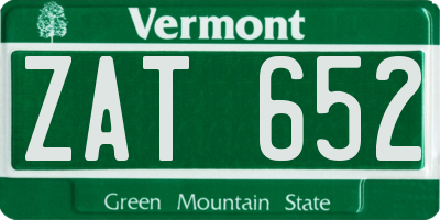 VT license plate ZAT652