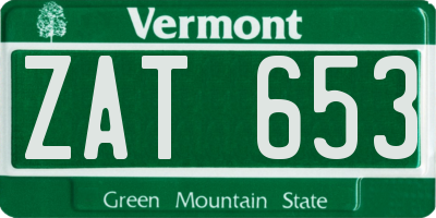 VT license plate ZAT653
