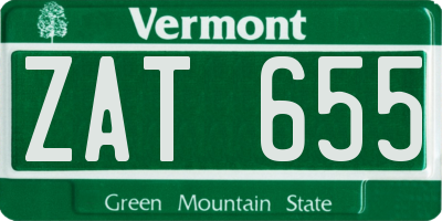 VT license plate ZAT655