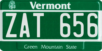 VT license plate ZAT656