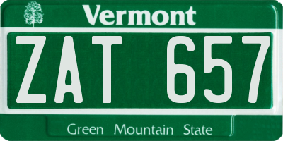 VT license plate ZAT657