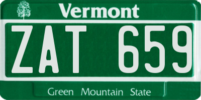 VT license plate ZAT659