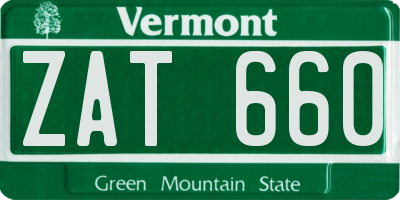 VT license plate ZAT660